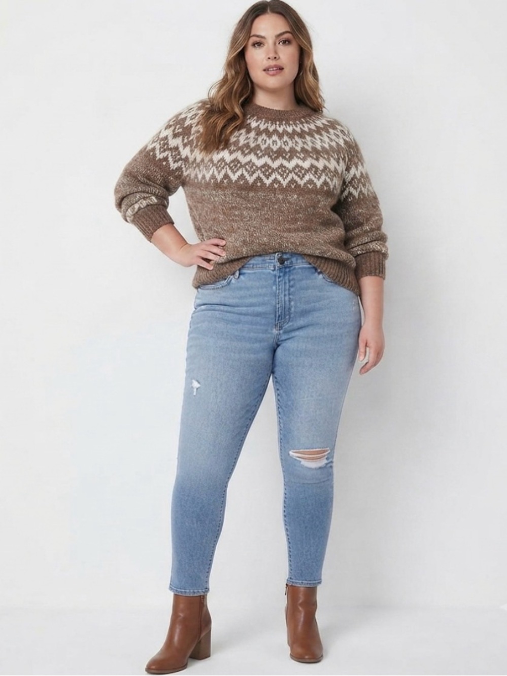 a.n.a - Plus Ripped Stretch Fabric Womens High Rise Skinny Fit Jegging Jean